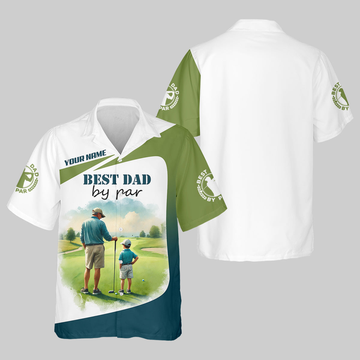 Custom Best Dad By Par Golf Polo ShirtFather And Son Shirt, Gift For Golfers
