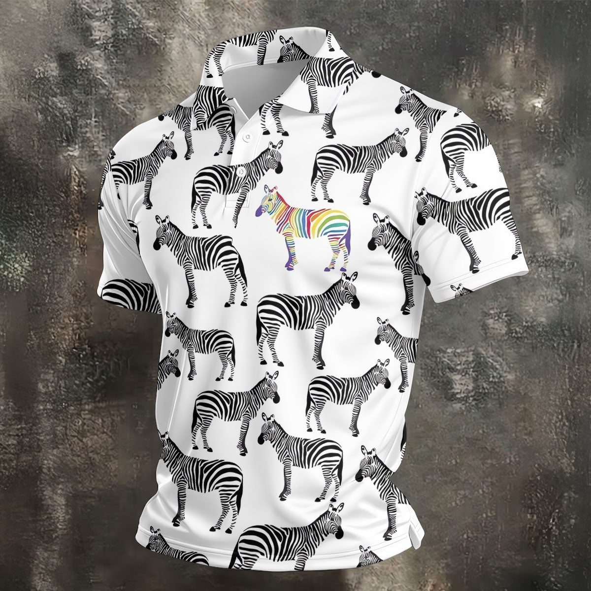 Rainbow Zebra Be Yourself Pride Month Support Golf Tops For Men, LGBT Community Polo Shirt Men