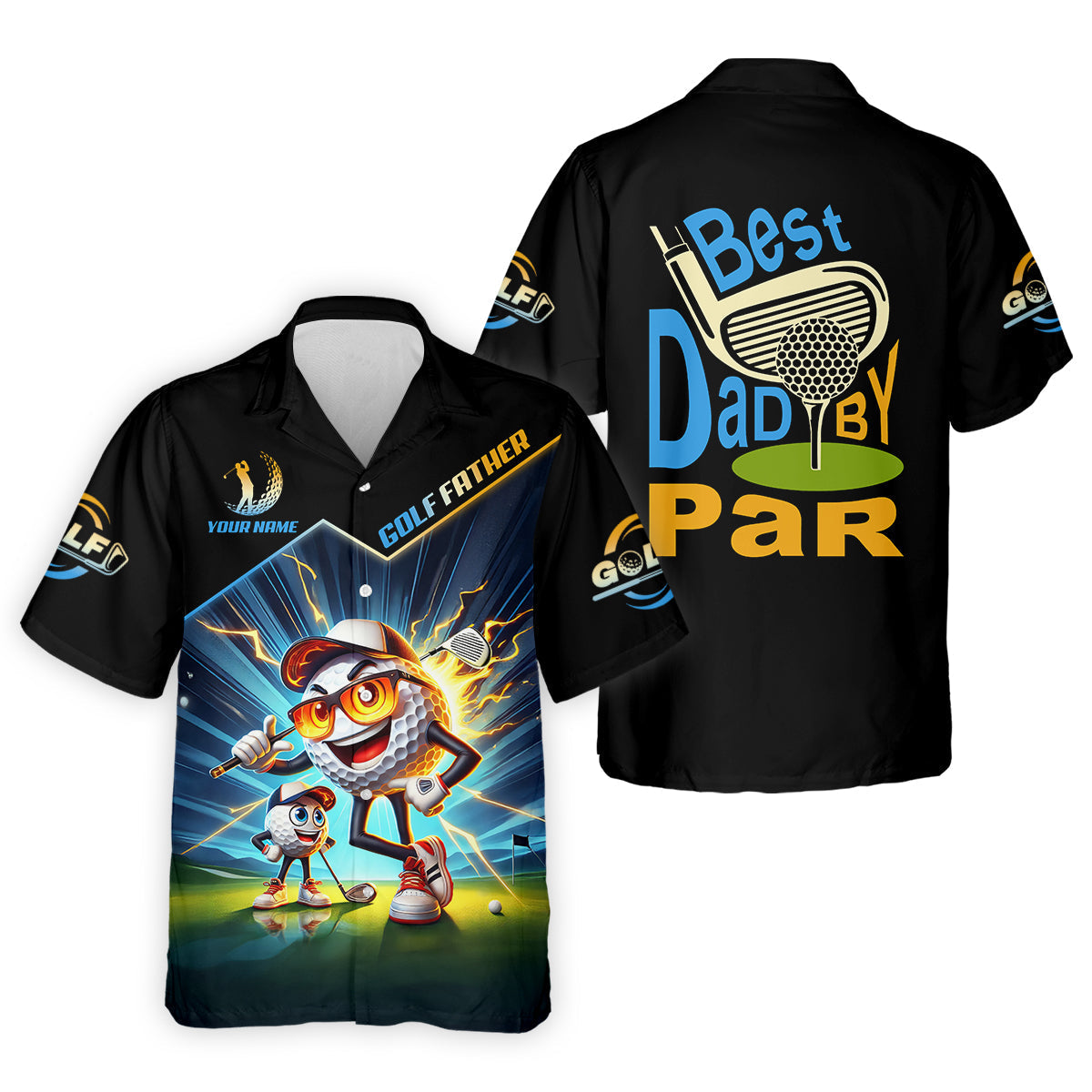 Best Dad By Par Golf Father Custom Men's Golf Polo ShirtFunny Golf Shirt, Christmas Golf Gift