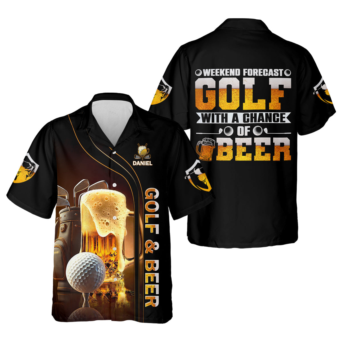 Weekend Forecast Golf With A Change Of Beer Custom Golf Polo Shirtens Golf Gift, Golf Lover Gift