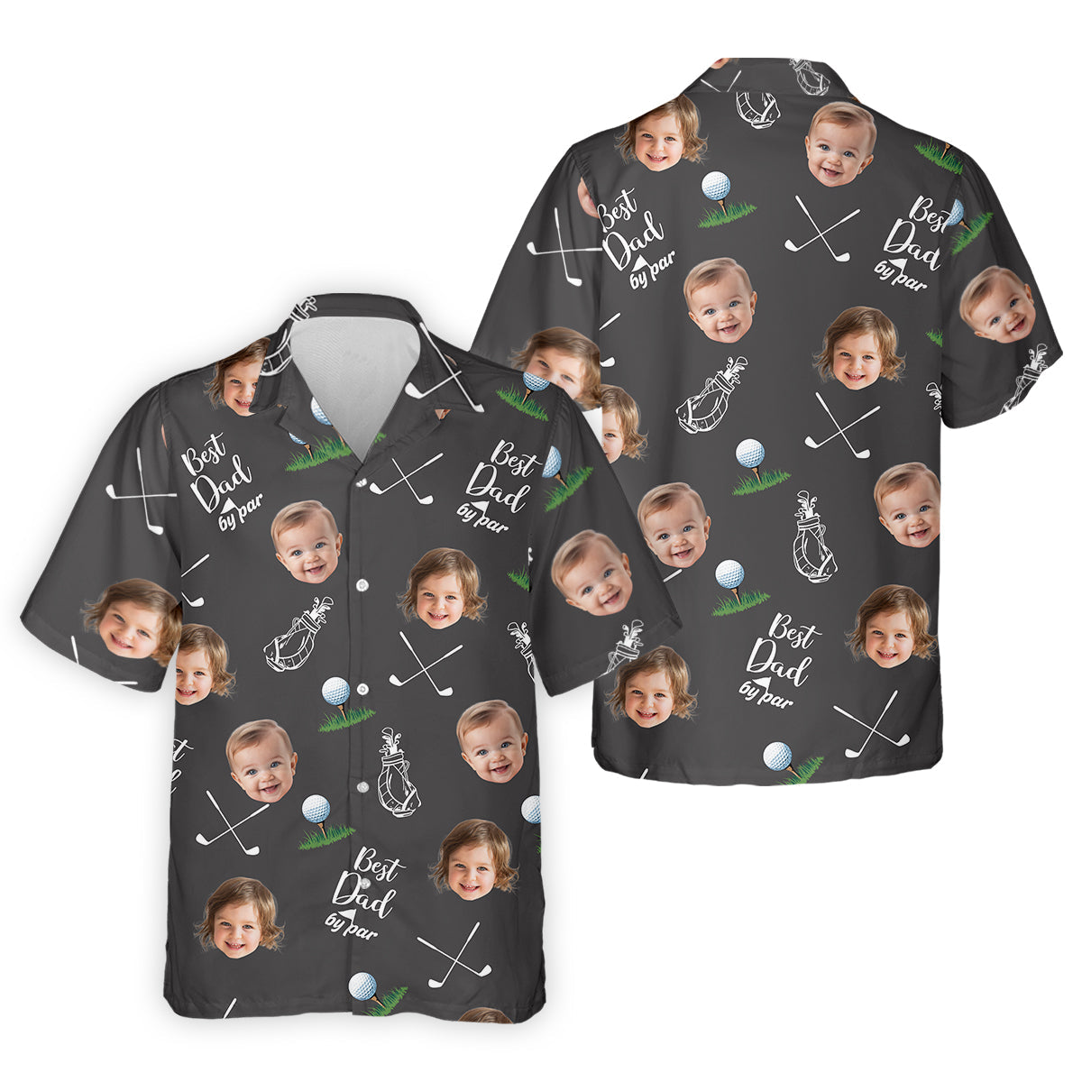 Best Dad By Par Custom Photo Golf Shirt, Fun Golf Shirt, Christmas Golf Gift