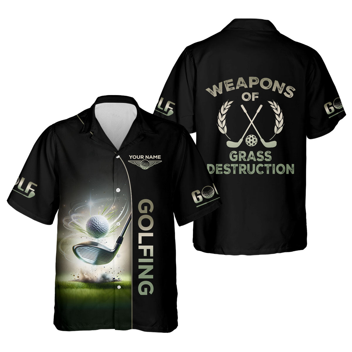 Weapons Of Grass Destruction Custom Funny Golf Polo ShirtMens Golf Gift, Gift For Golfers