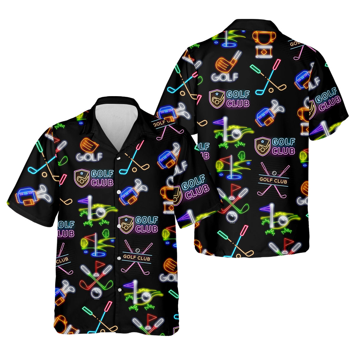 Neon Golf Clubs Men's Golf Polo ShirtFunny Golf Shirt, Dad Golf Gift, Christmas Golf Gift