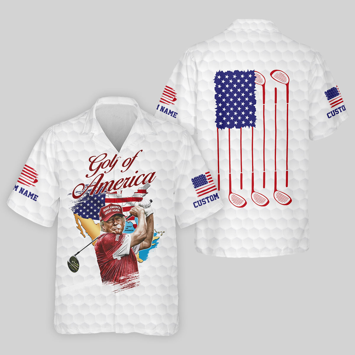 Golf Of America Custom Men's Golf Polo ShirtFunny Golf Shirt, America 250 Anniversary Shirt, 4th Of July Golf Polo