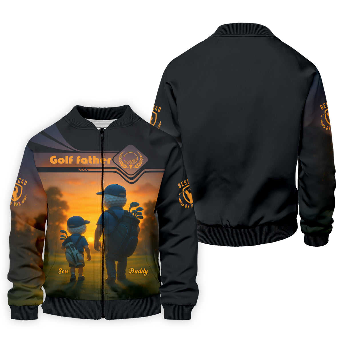Golf Father Custom Men's Golf Polo ShirtFunny Golf Shirt, Christmas Golf Gift