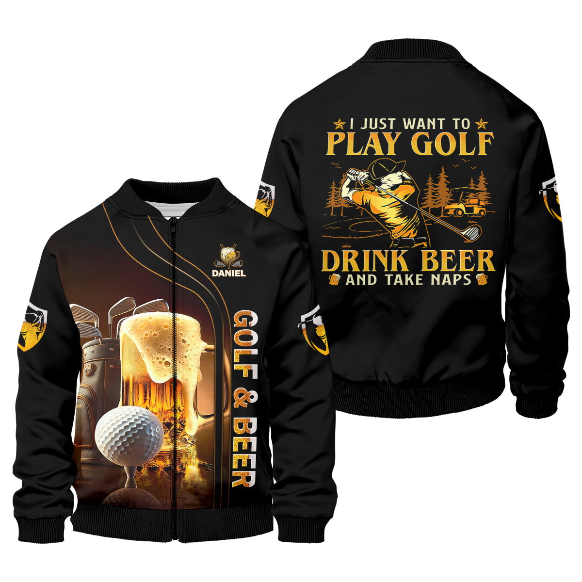 I Just Wanna Play Golf And Drink Beer Custom Golf Polo ShirtMens Golf Gift, Golf Lover Gift