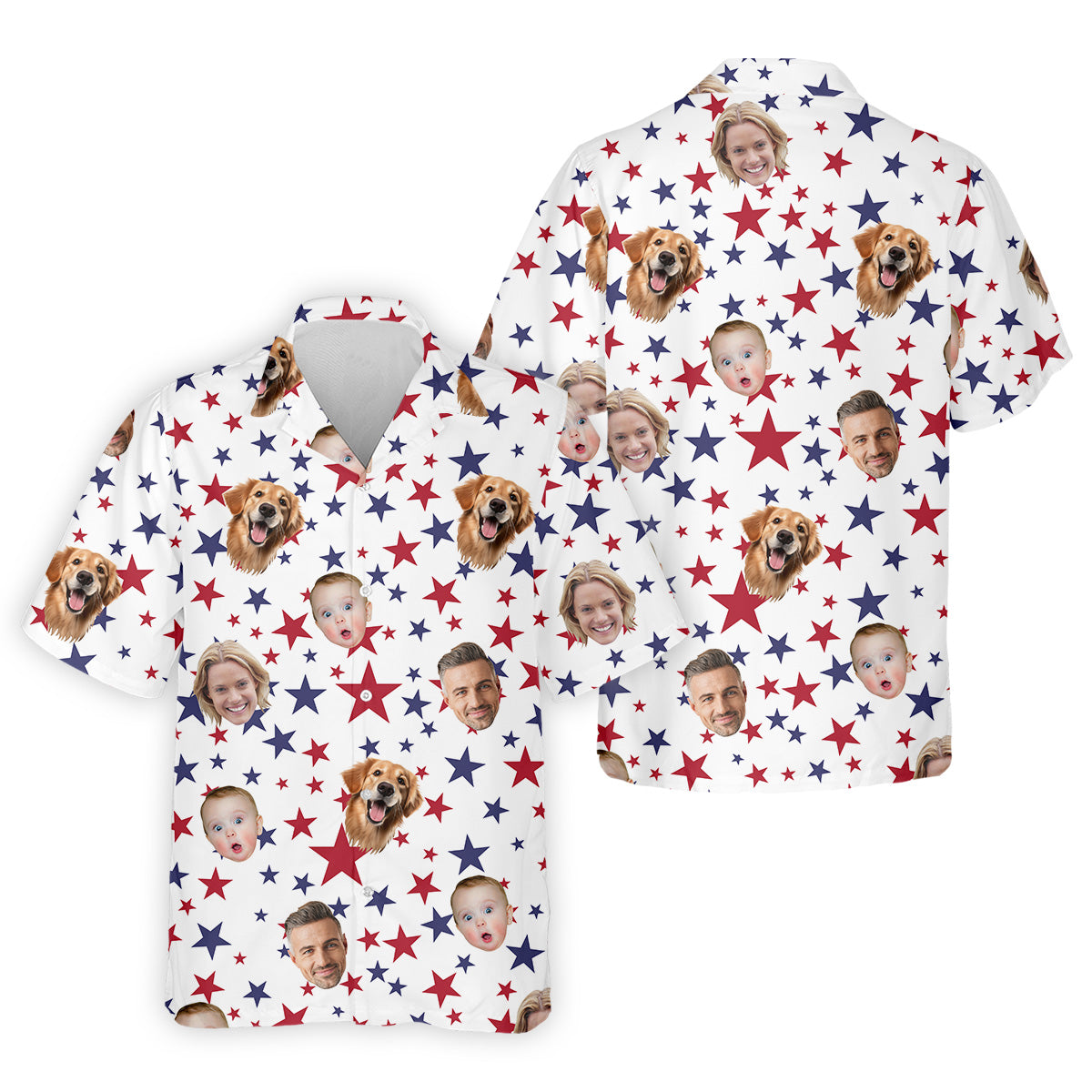Custom Independence Days Shirts With Faces, 4th Of July Golf Polo, Men's Golf Polo ShirtIndependence Day Shirts