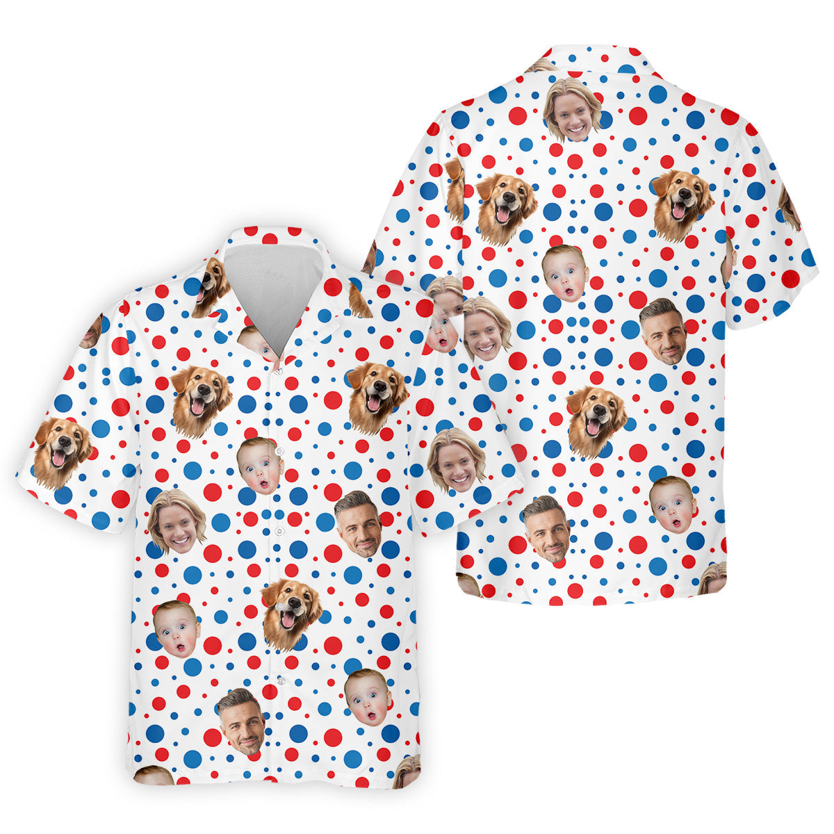 Custom Independence Days Shirts With Faces, Men's Fourth Of July Shirt, Men's Golf Polo Shirt