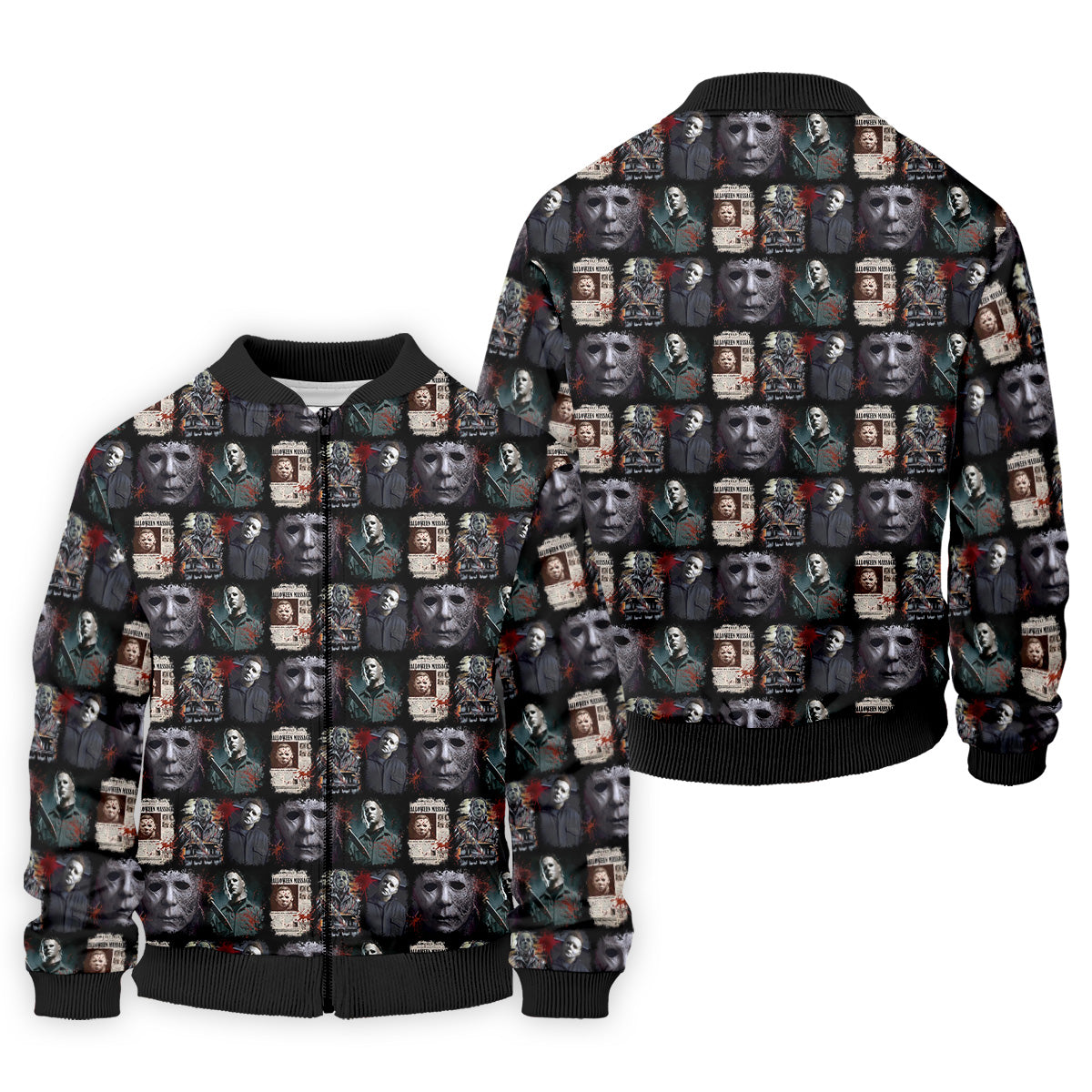Michael Halloween Fun Men's Golf Polos, Classic Horror Characters Men Polo, Horror Movie Shirt