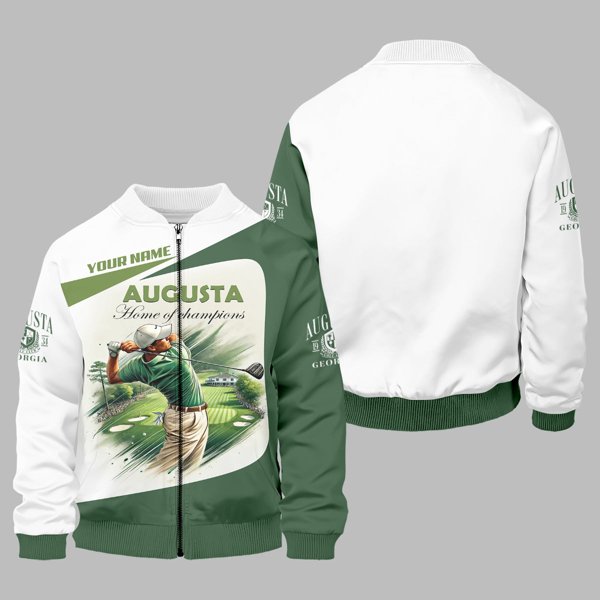 Custom Augusta Golfer Home Of Champions Men's Golf Polo ShirtMens Golf Gift, Mens Golf Shirt