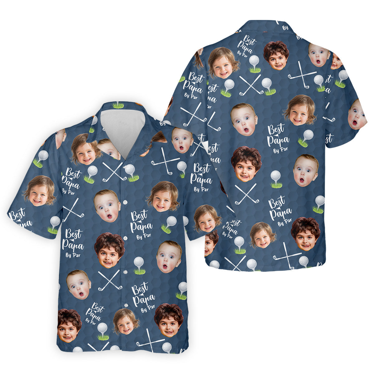 Best Papa By Par Custom Photo Golf Shirt, Funny Golf Shirt, Christmas Golf Gift