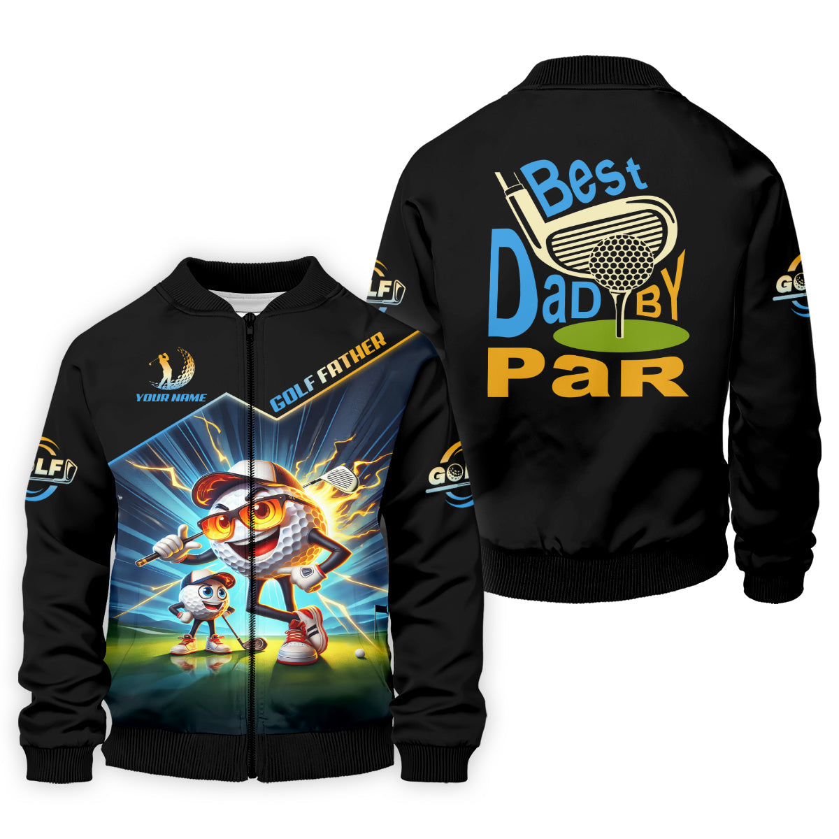 Best Dad By Par Golf Father Custom Men's Golf Polo ShirtFunny Golf Shirt, Christmas Golf Gift