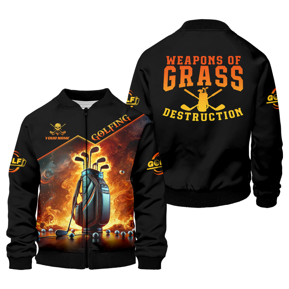 Weapons Of Grass Destruction Custom Men's Golf Polo Shirtad Golf Gift