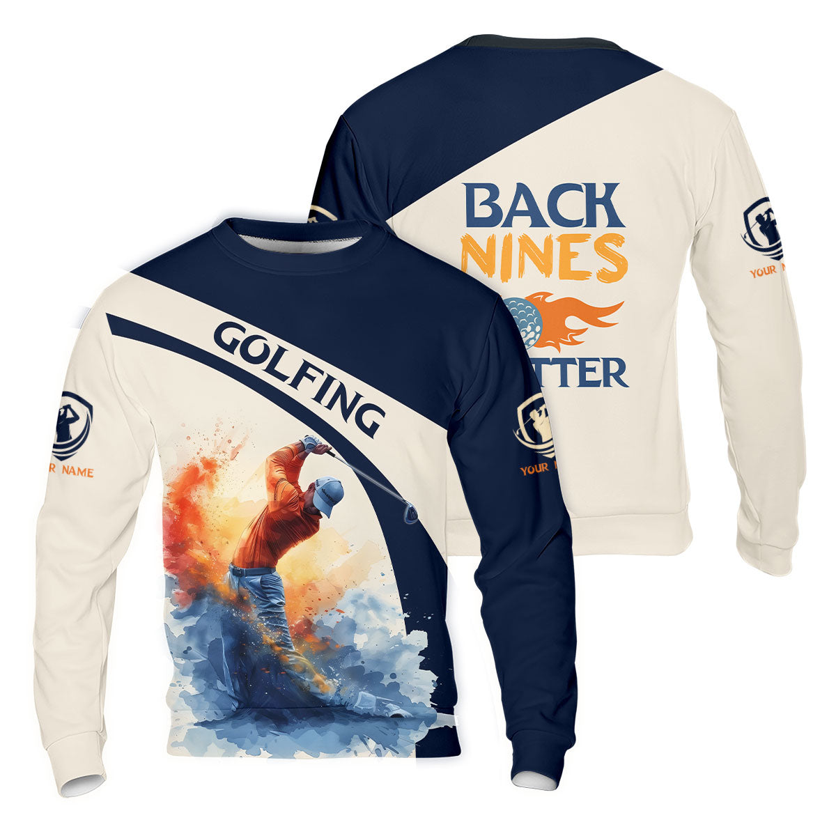Back Nines Matter Custom Golf Polo Shirtunny Golf Shirt, Golf Polos For Men, Dad Golf Gift