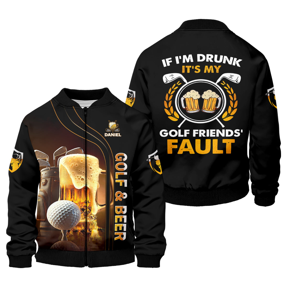 If I'm Drunk It's My Golf Friend's Fault Custom Funny Golf Polo ShirtDad Golf Gifts