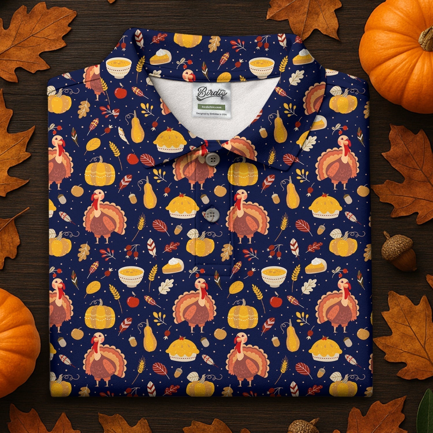 Turkey Pumpkin Thanksgiving Funny Golf Shirts Women, Cute Golf Outfit, Ladies Golf Shirts, Golf Gifts For Women