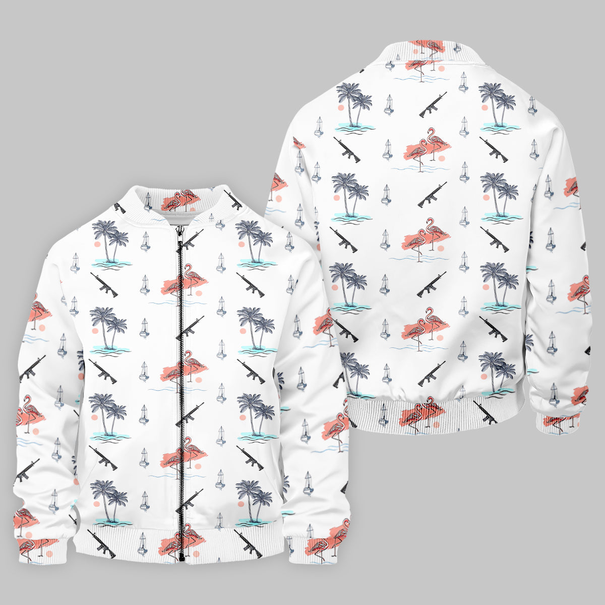Flamingo Golf Polo ShirtMens Golf Gift, Funny Golf Shirt, Tropical Shirt