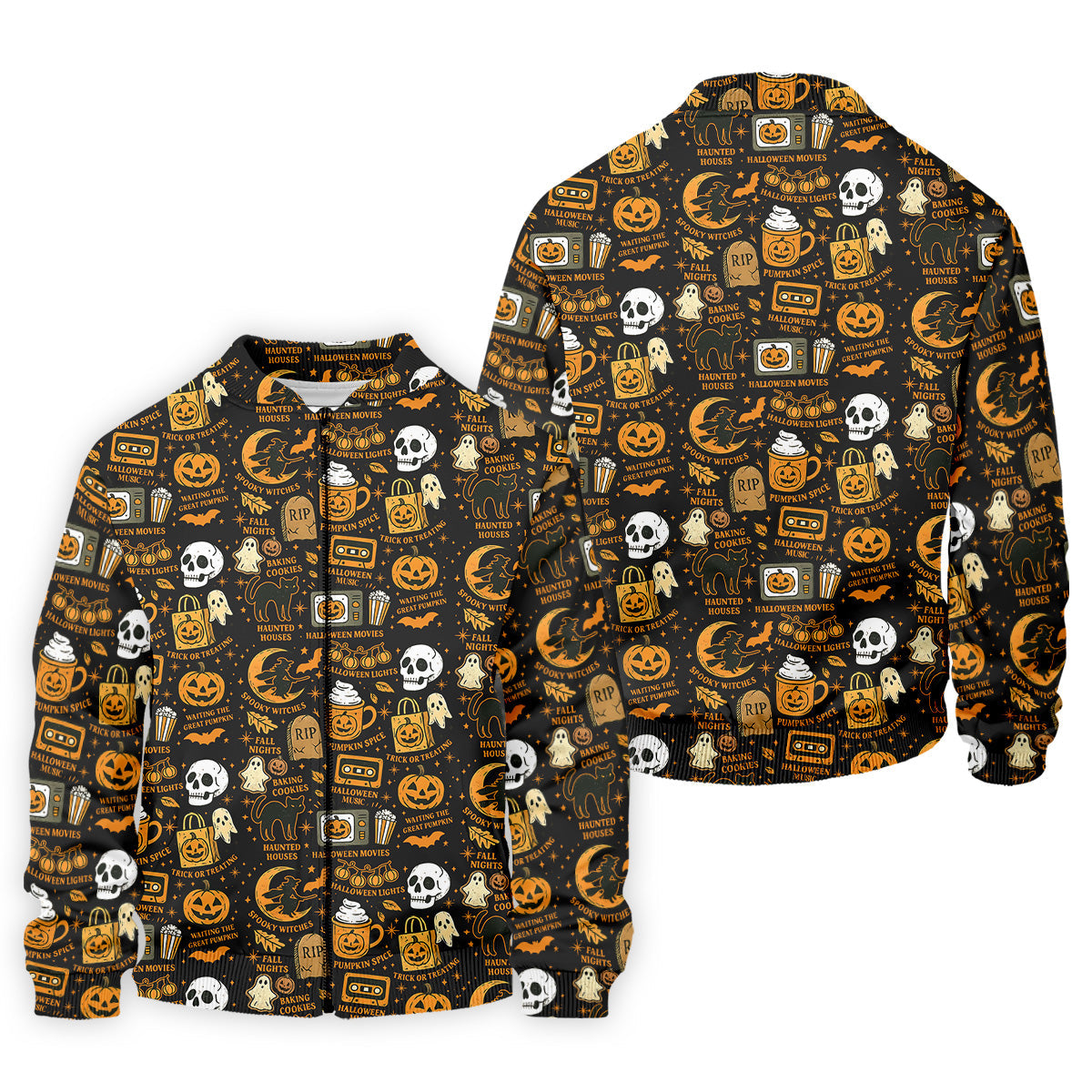 Vintage Halloween Cat Golf Polo Shirt Halloween Theme Shirts, Ghost Pumpkin Mens Golf Polo Shirt Golfing Apparel