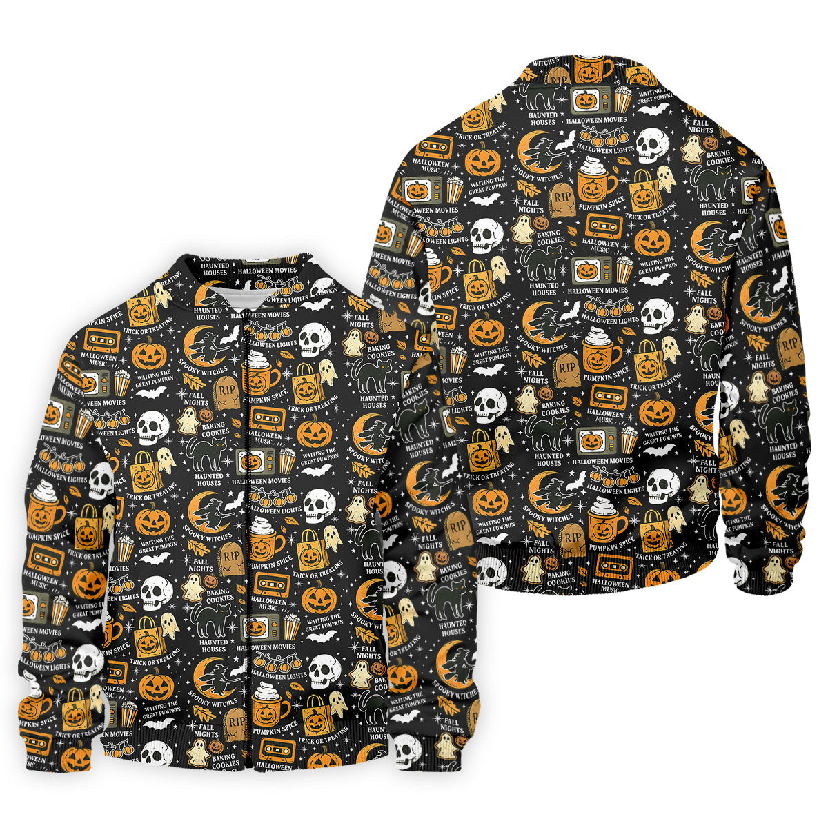 Vintage Halloween Spooky Witches Golf Polo Shirt Halloween Theme Shirts, Ghost Pumpkin, Fun Golf Shirts For Mens