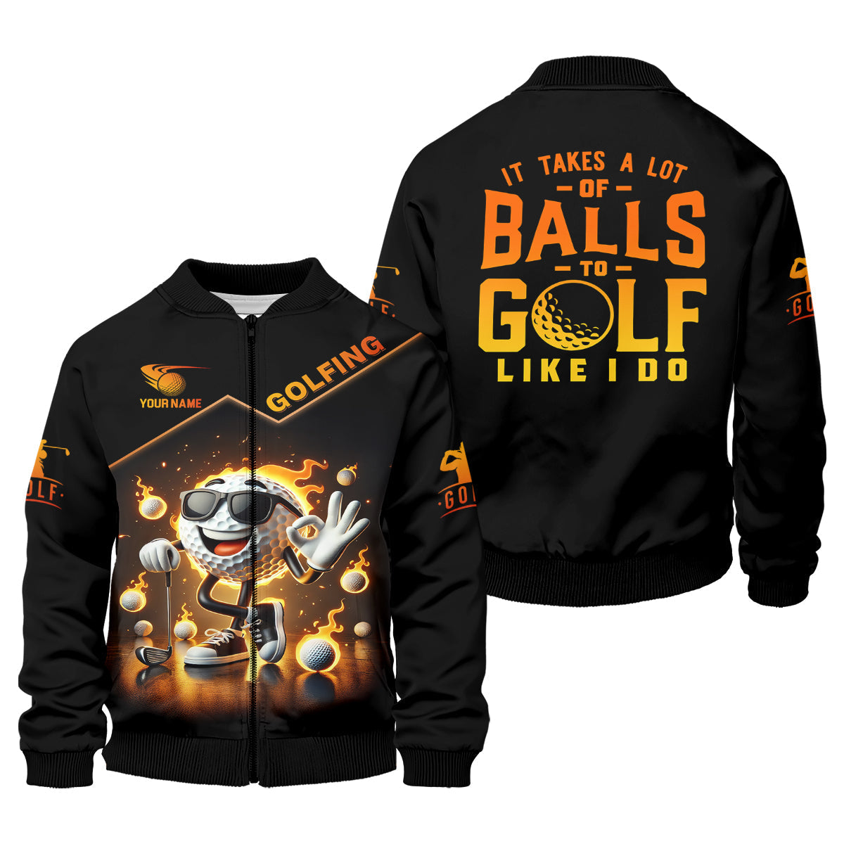 It Takes a Lot of Balls to Golf the Way I Do Custom Men's Golf Polo ShirtFunny Golf Shirt, Dad Golf Gift