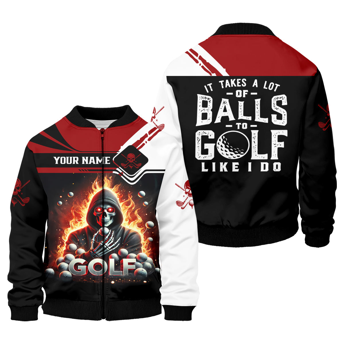 It Takes A Lot of Balls to Golf Like I Do Custom Funny Skull Golf Polo Shirtad Golf Gifts