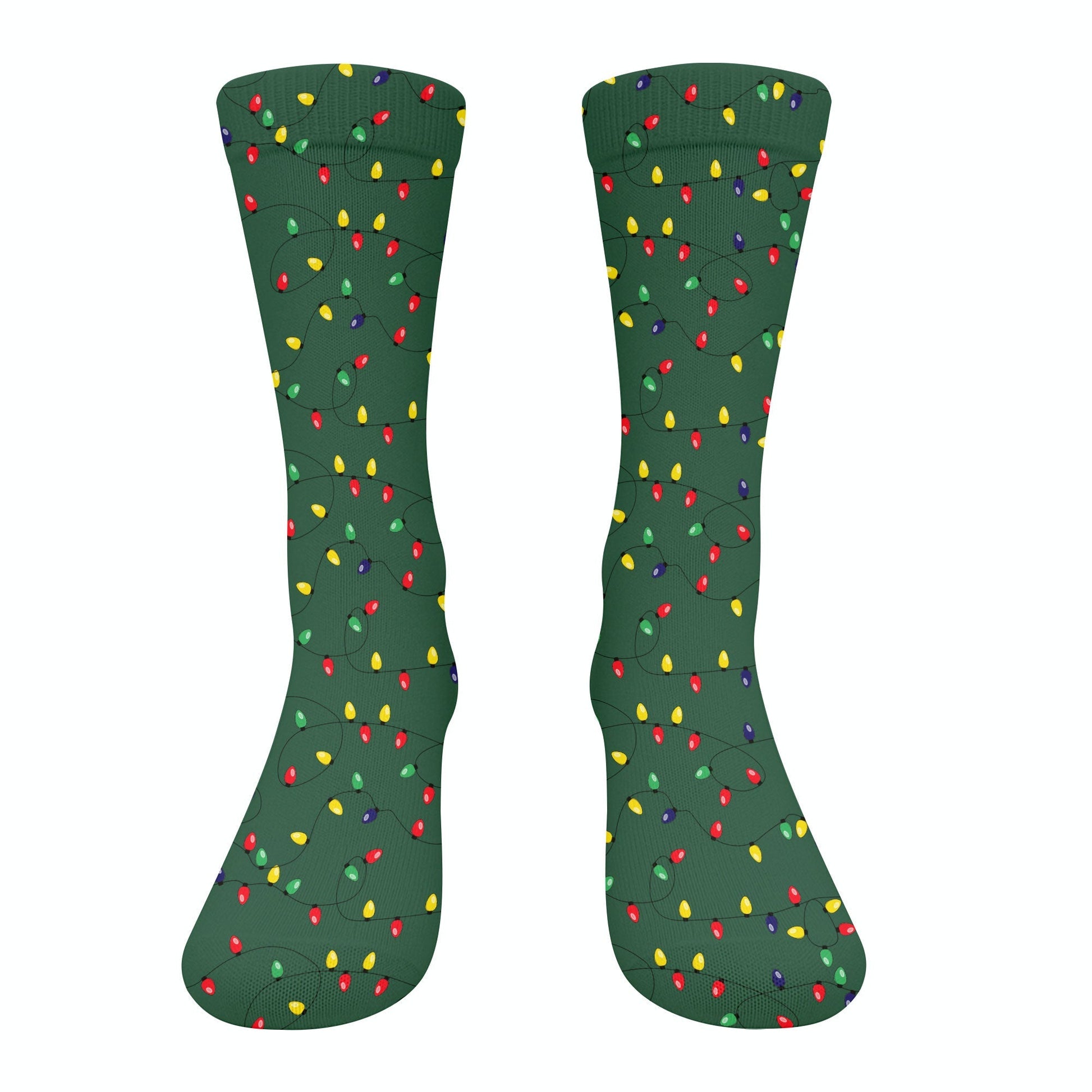 Christmas Colorful Lights Green Golf Socks, Fun Golf Socks, Christmas Golf Socks, Christmas Golf Gift