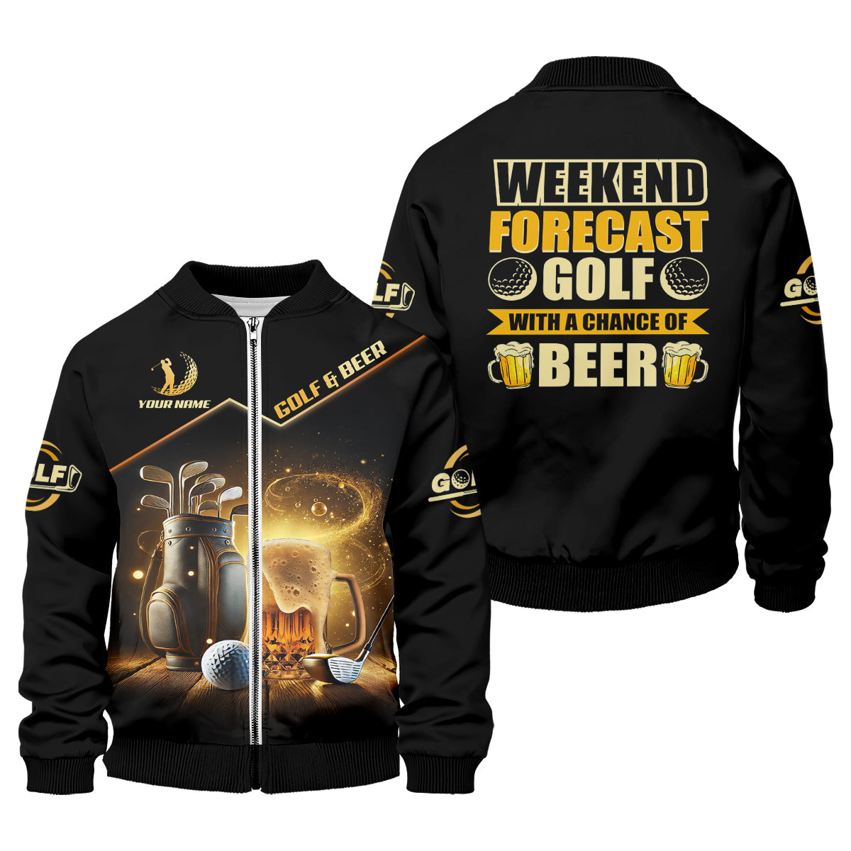 Golf And Beer Custom Men's Golf Polo ShirtBeer Golf Shirt, Gift For Golfers