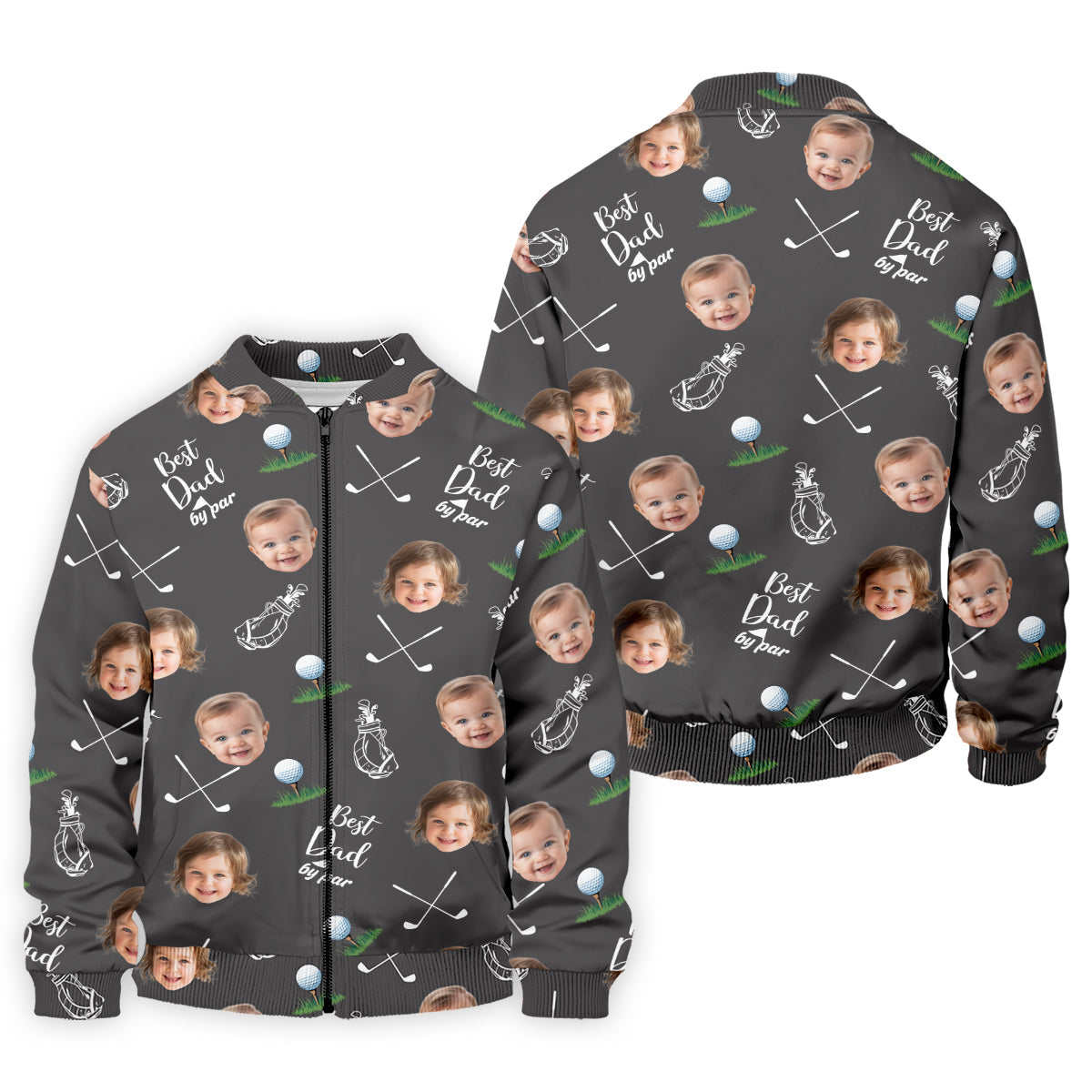 Best Dad By Par Custom Photo Golf Shirt, Fun Golf Shirt, Christmas Golf Gift