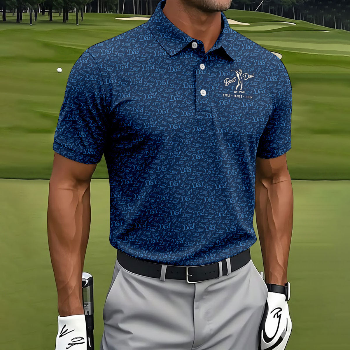 Best Dad By Par Father's Day Golf Shirt, Polo Shirt Men, Gift For Golf Dad, Golfing Apparel