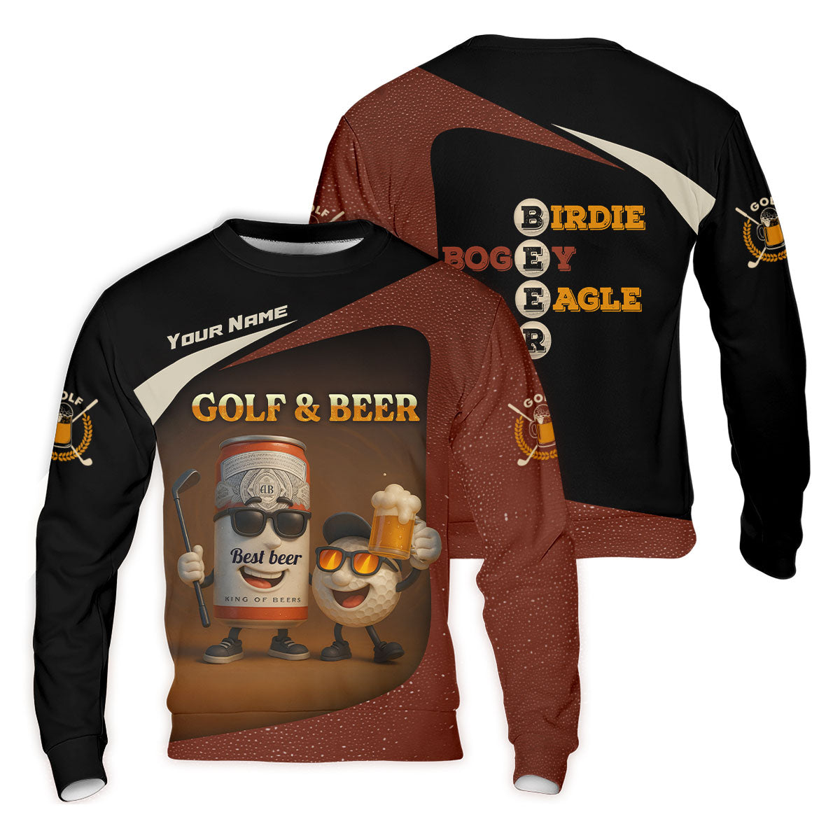 Golf And Beer Custom Men's Polo Shirt Dad Golf Gift, Golfing Apparel, Gifts For Beer Lovers
