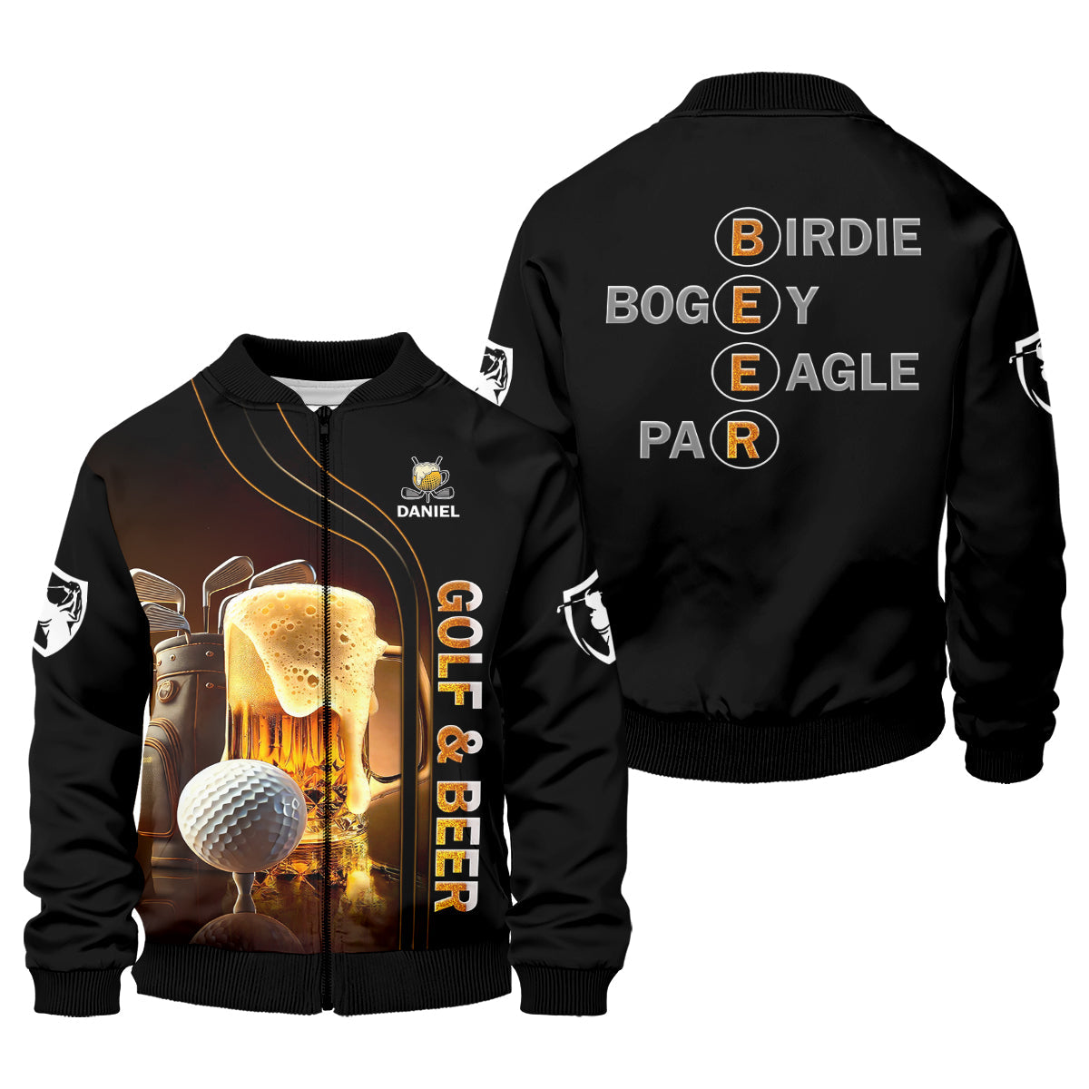 Golf And Beer Custom Long Sleeve Polo Golf Shirt, Funny Golf Shirt, Gift For Golfers