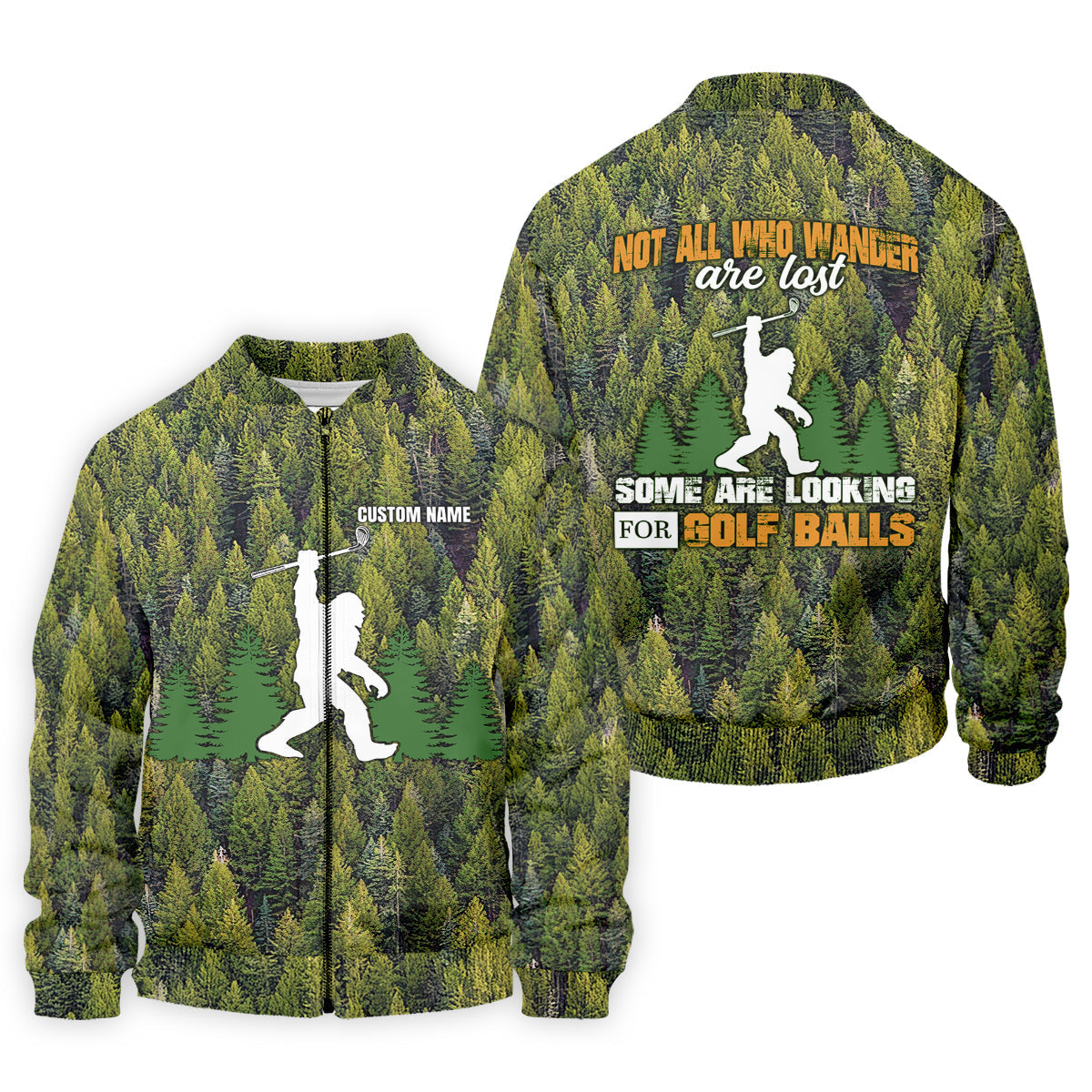 Not All Who Wander Are Lost Custom Men's Golf Polo ShirtBigfoot Golf Shirt, Dad Golf Gift
