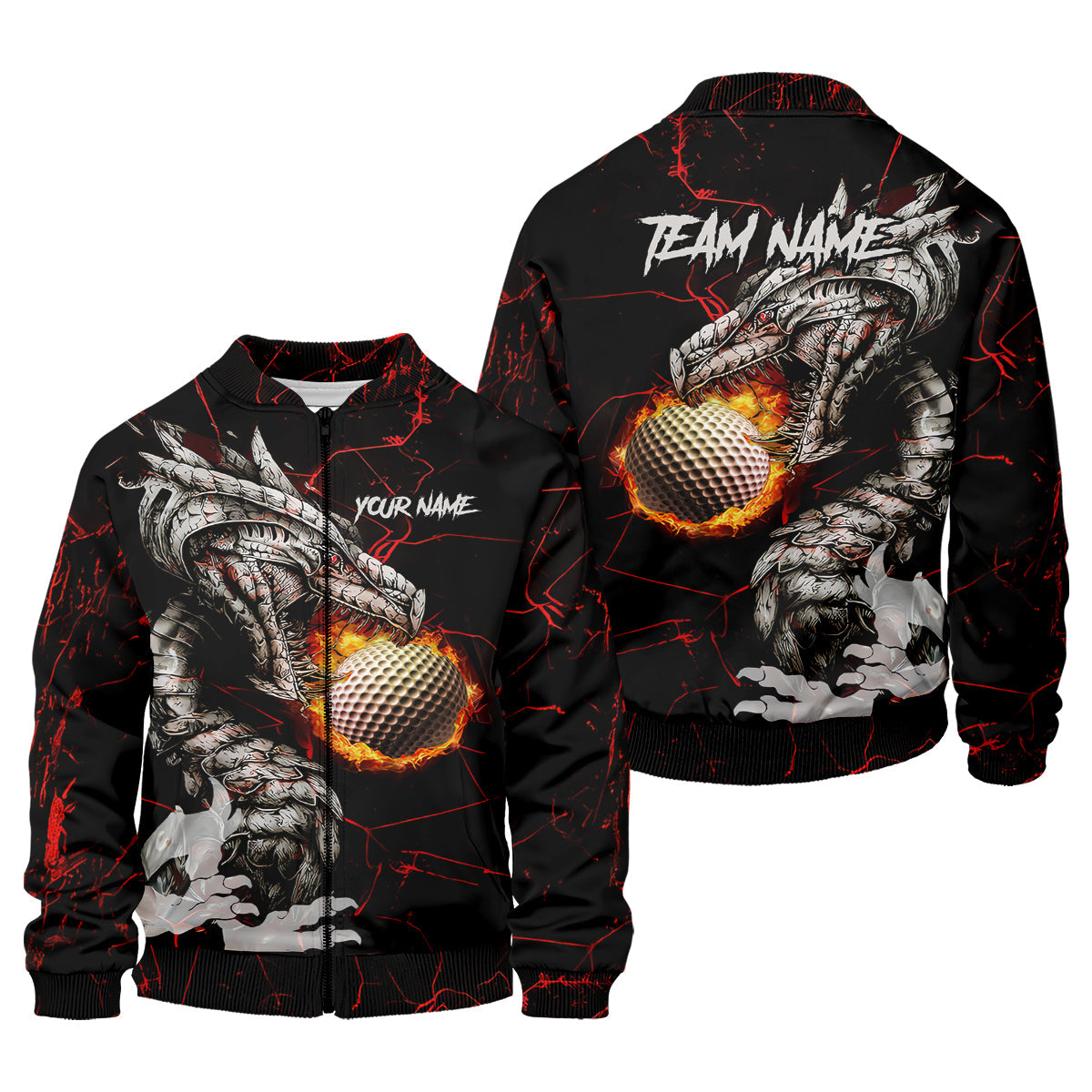 Flaming Dragon Custom Golf Polo ShirtDad Golf Gift, Golf Lover Gifts