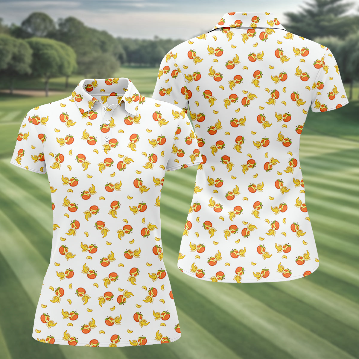 Banana Apple Dirty Funny Adult Humor White Golf Shirt, Valentines Golf Gift, Fun Women's Golf Shirts
