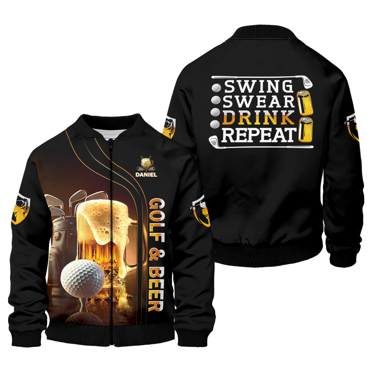 Swing Swear Drink Repeat Funny Golf Polo Shirtens Golf Gift, Golf Lover Gift