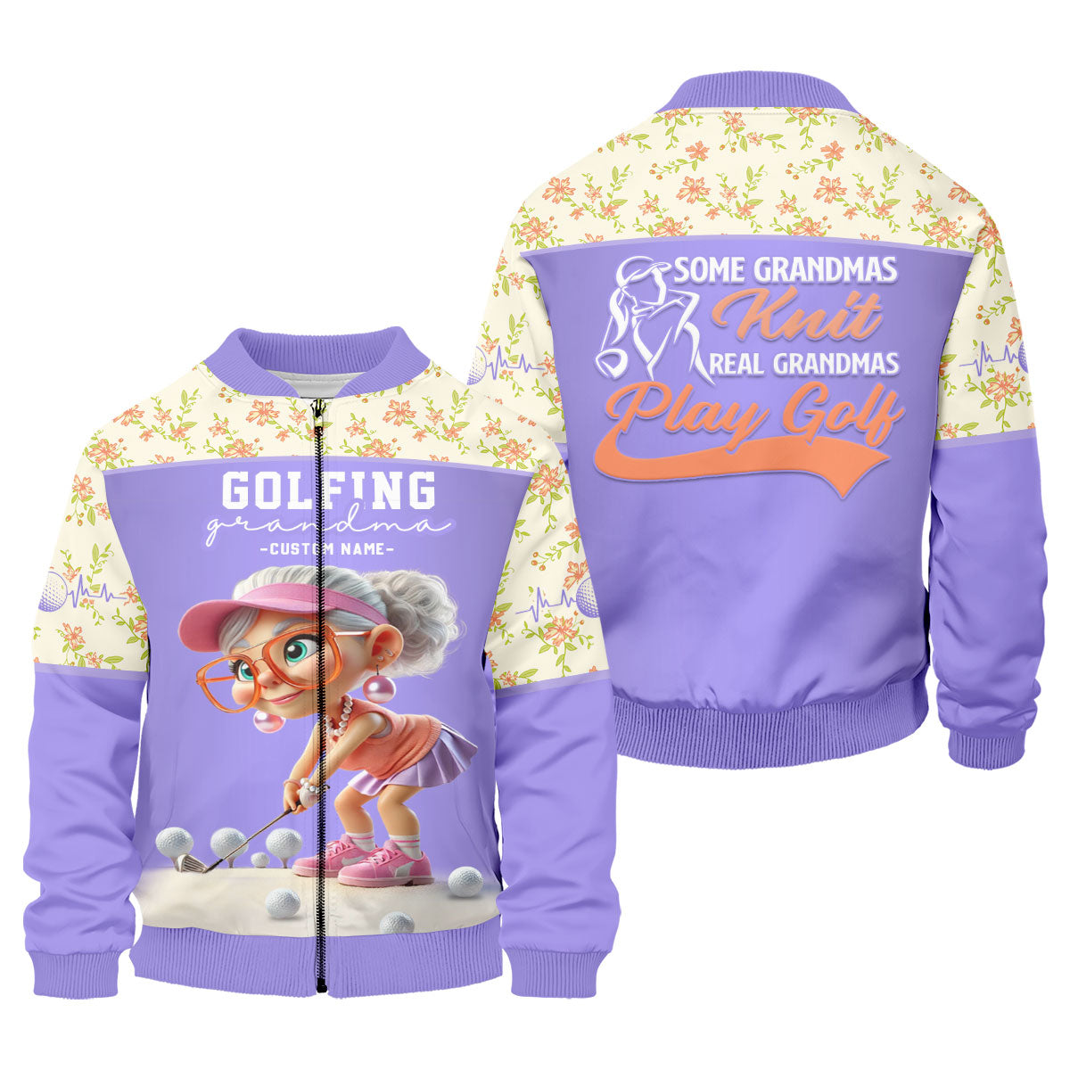 Some Grandmas Knit Real Grandmas Play Golf Custom Men's Golf Polo ShirtDad Golf Gift