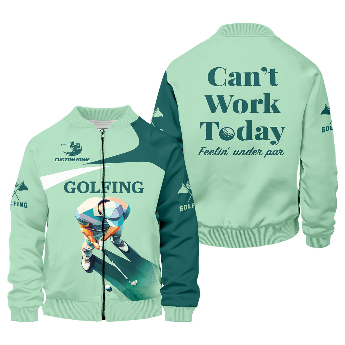Can't Work Today Feelin Under Par Custom Men's Golf Polo Shirtunny Golf Shirt, Gift For Golfers