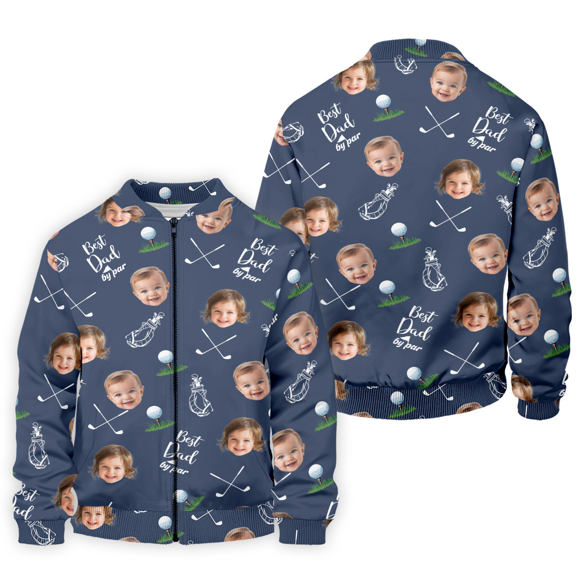 Best Dad By Par Custom Photo Golf Shirt, Fun Golf Shirt, Best Golf Gift For Dad, Dad Golf Gift