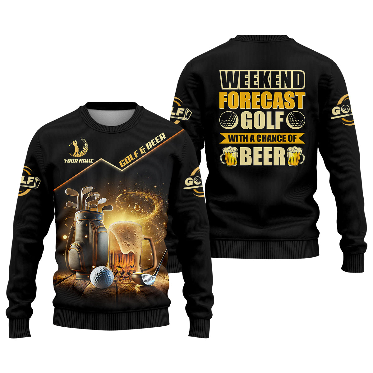 Golf And Beer Custom Men's Golf Polo ShirtBeer Golf Shirt, Gift For Golfers