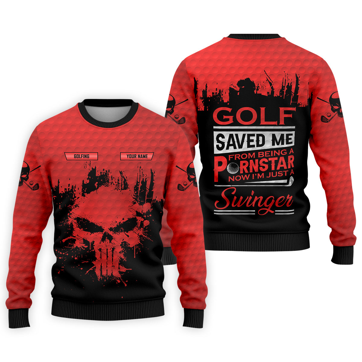 Golf Saved Me From Being A Porn Star Now I'm Just A Swinger Custom Funny Golf Polo ShirtDad Golf Gift
