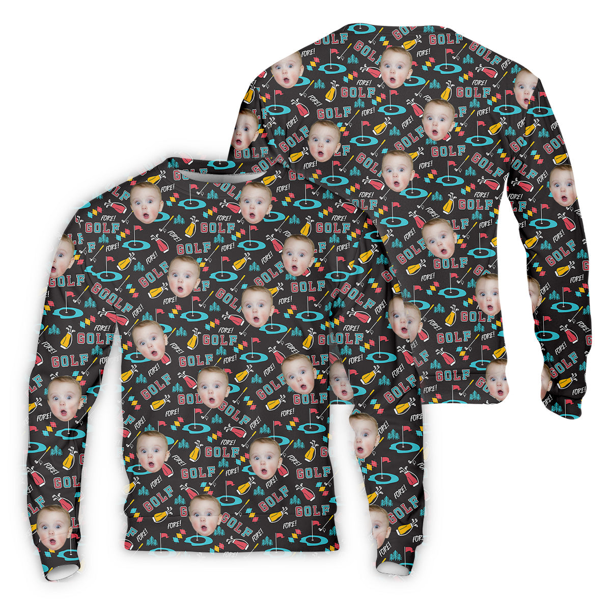 Custom Shirts With Faces, Funny Golf Polo ShirtGifts For The Golfing Dad, Golf Gift For Dad