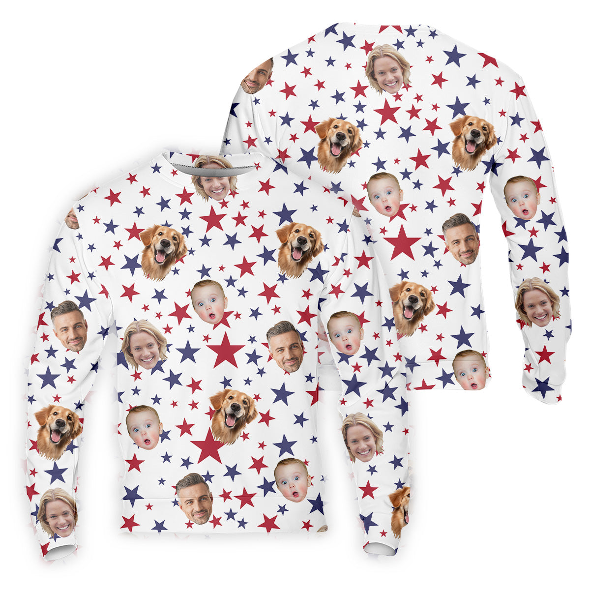 Custom Independence Days Shirts With Faces, 4th Of July Golf Polo, Men's Golf Polo ShirtIndependence Day Shirts