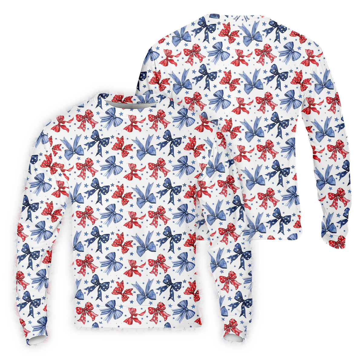 Red White & Blue Bows Shirt, Men's 4th Of July Shirts, Funny Mens Golf Polo ShirtGift For Golfing Dad