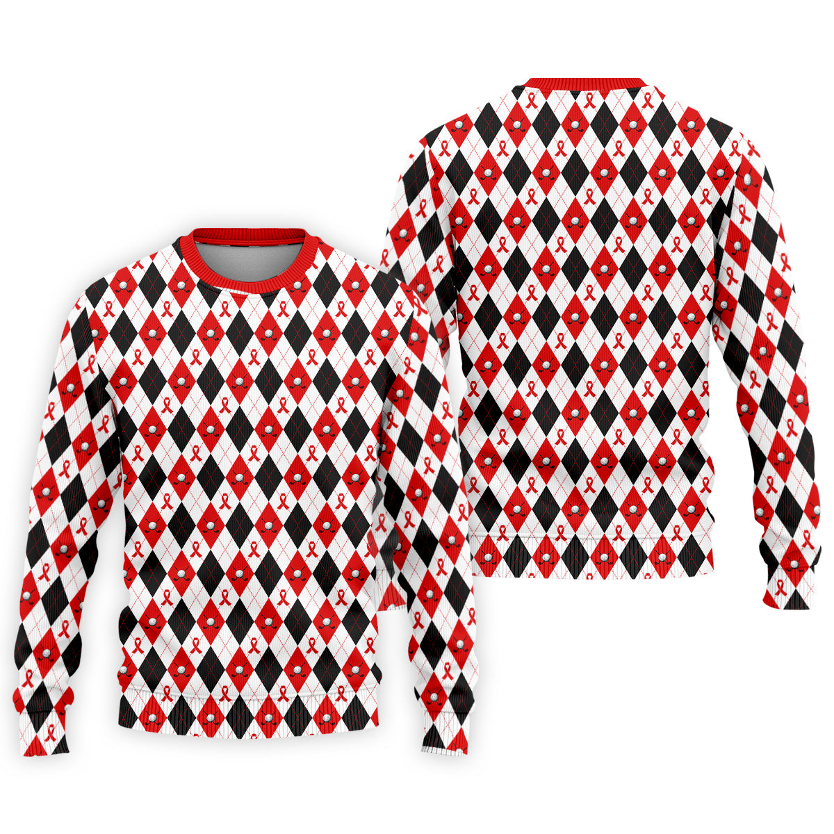 Red Painted Awareness Ribbon Aids Hiv Men's Polo ShirtS Awareness Shirt, Men Golf Shirt, Golf Gift For Men