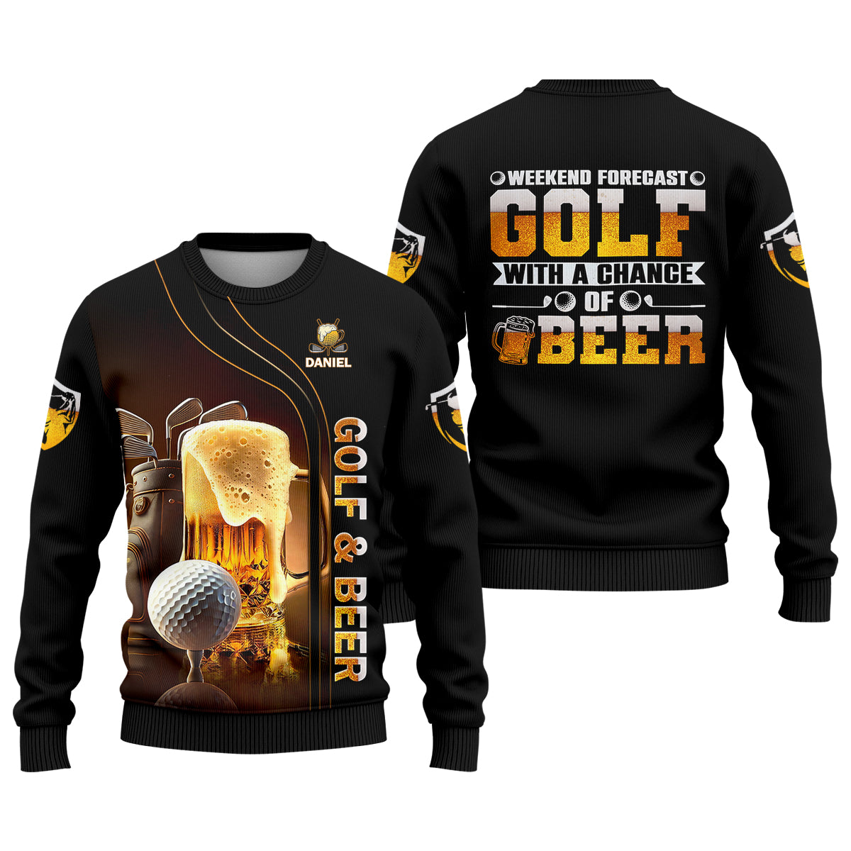 Weekend Forecast Golf With A Change Of Beer Custom Golf Polo Shirtens Golf Gift, Golf Lover Gift