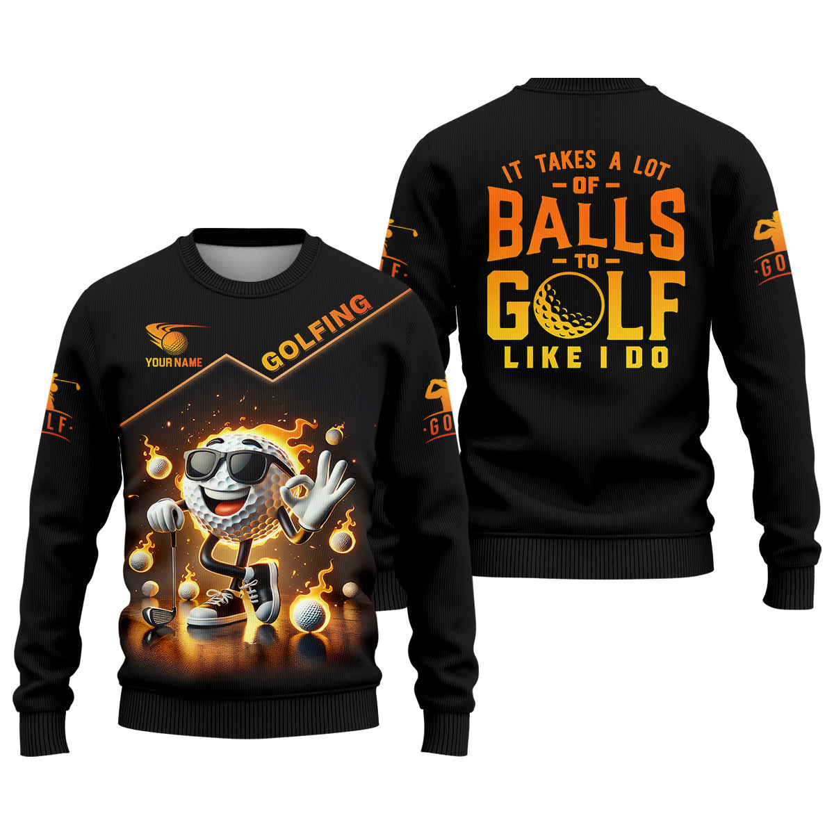 It Takes a Lot of Balls to Golf the Way I Do Custom Men's Golf Polo ShirtFunny Golf Shirt, Dad Golf Gift
