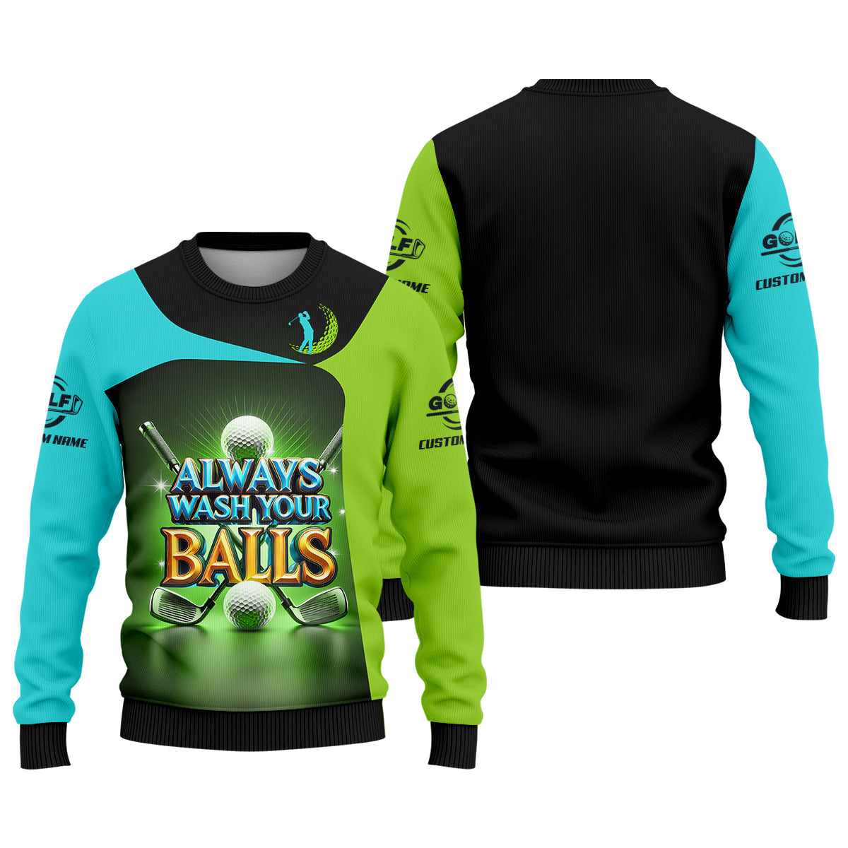 Always Wash Your Balls Custom Golf Polo ShirtFunny Golf Shirt, Mens Golf Gift