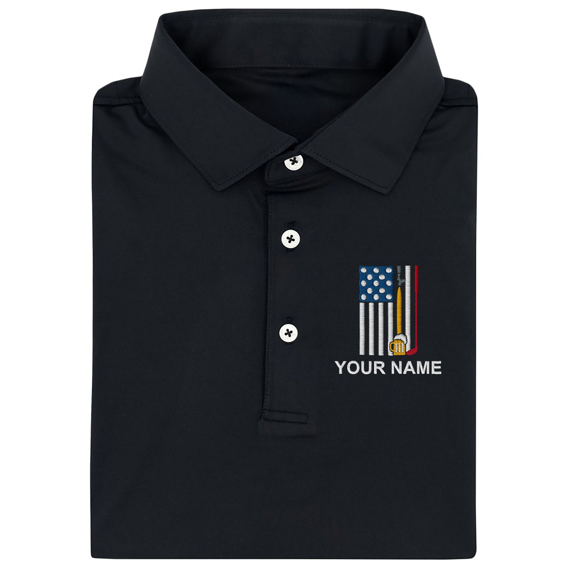 Funny Golf Beer Custom Embroidered Golf Polo ShirtDad Golf Gift