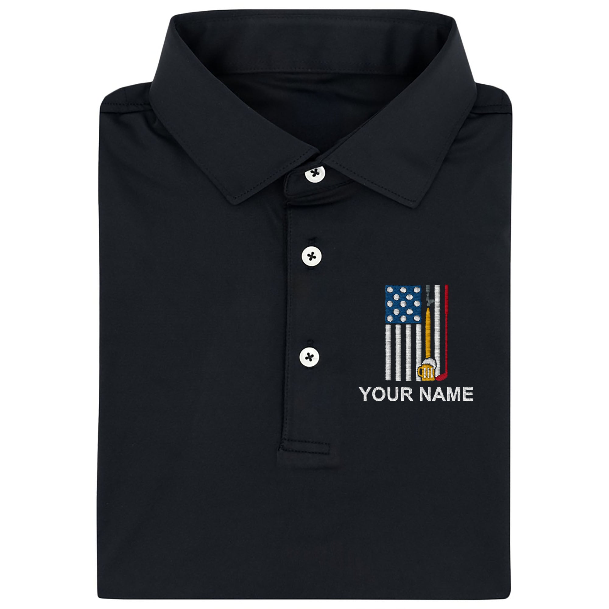 Funny Golf Beer Custom Embroidered Golf Polo ShirtDad Golf Gift