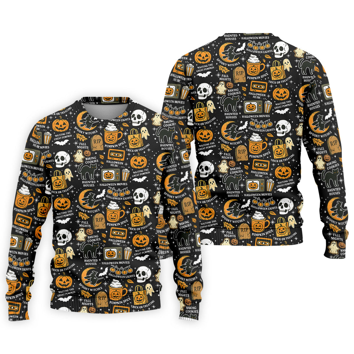 Vintage Halloween Spooky Witches Golf Polo Shirt Halloween Theme Shirts, Ghost Pumpkin, Fun Golf Shirts For Mens
